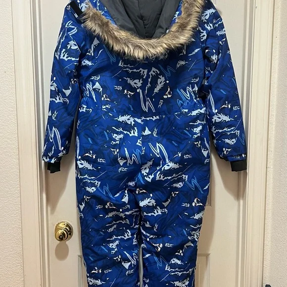 AFILOK kids winter overalls ski suit Blue and White Snowsuit Youth - Picture 11 of 15